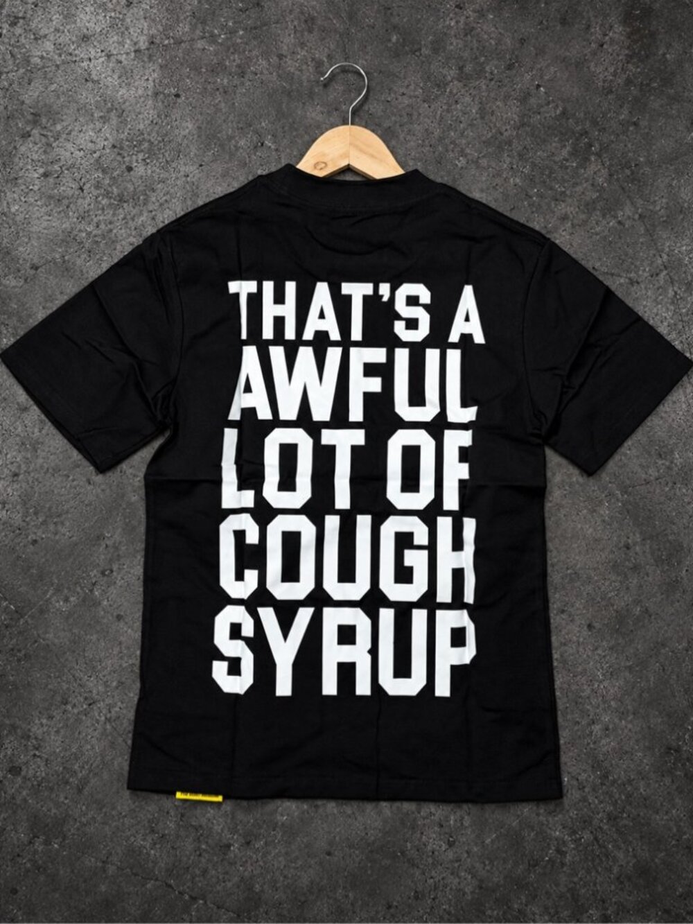 Awful Lot Of Cough Syrup Black Graphic T-Shirt Multiple Sizes